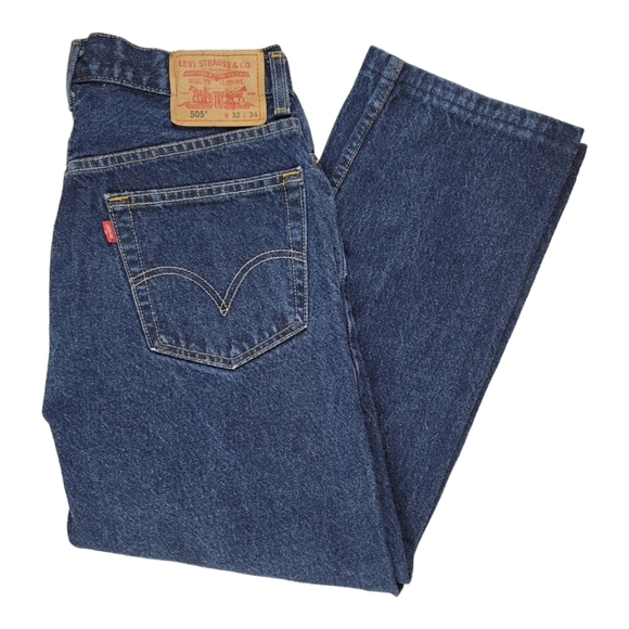 Levi Original Rivited 505 Regular Fit Straight Leg Jeans - Picture 9 of 9